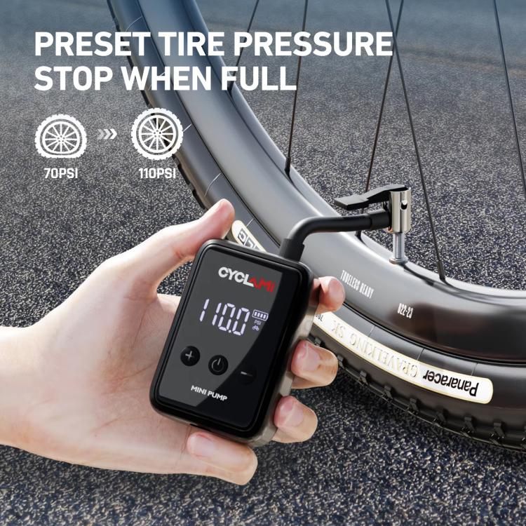 CYCLAMI HW-125 Pompa ad aria portatile con display intelligente, gonfiatore elettrico ad alta pressione