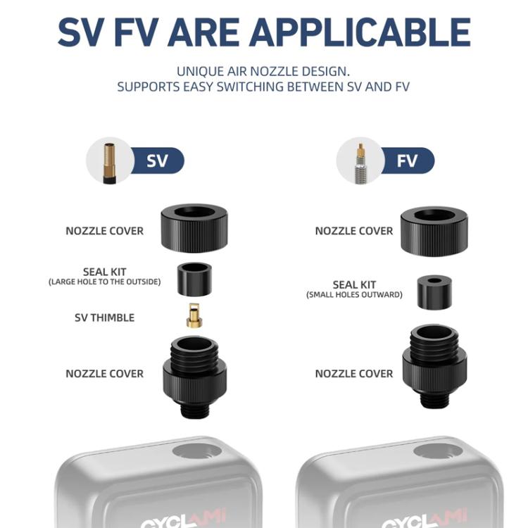 CYCLAMI HW-125 Pompa ad aria portatile con display intelligente, gonfiatore elettrico ad alta pressione