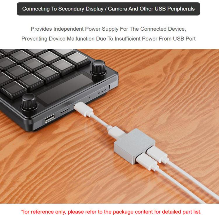 Splitter alimentazione e segnale USB-C con custodia in alluminio