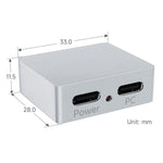 Splitter alimentazione e segnale USB-C con custodia in alluminio