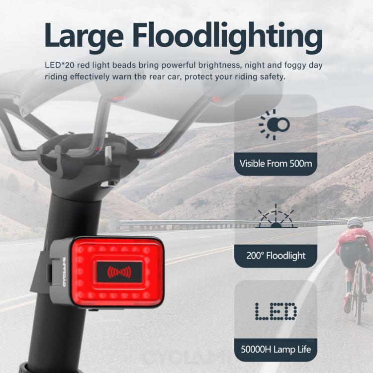 Fanale posteriore Smart Radar per bicicletta, luce notturna per pedalare, RT01