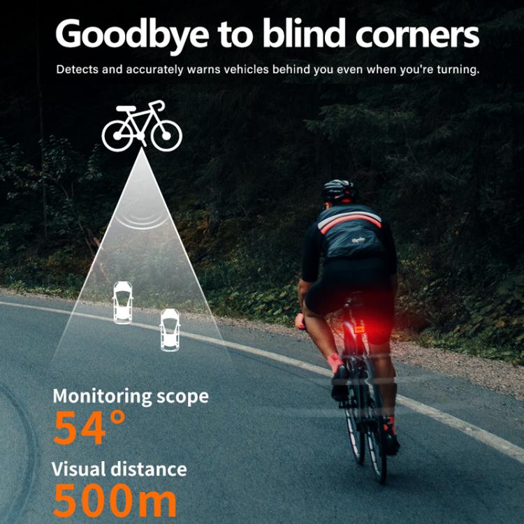 Fanale posteriore Smart Radar per bicicletta, luce notturna per pedalare, RT01