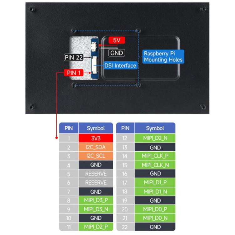 Display touch capacitivo 7 pollici 1024x600 IPS DSI