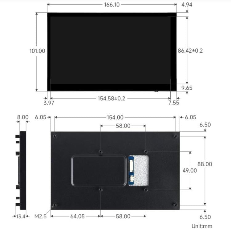 Display touch capacitivo 7 pollici 1024x600 IPS DSI