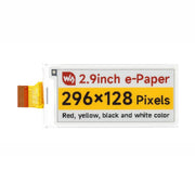 Display E-Paper da 2,9 pollici WAVESHARE, display E-Ink, 296x128, rosso/giallo/nero/bianco, interfaccia SPI, Raw Display, With Driver Board