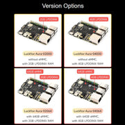 Scheda di sviluppo Linux ad alte prestazioni Luckfox Aura con processore Rockchip RV1126B Quad-Core da 1,6 GHz, RAM 2GB No eMMC, RAM 2GB eMMC Flash 64GB, RAM 4GB No eMMC, RAM 4GB eMMC Flash 64GB
