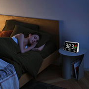 Rumoremetro digitale 4 in 1 con sensore di temperatura e umidità, visualizzazione dell'ora, batteria ricaricabile, retroilluminazione regolabile., DM219N
