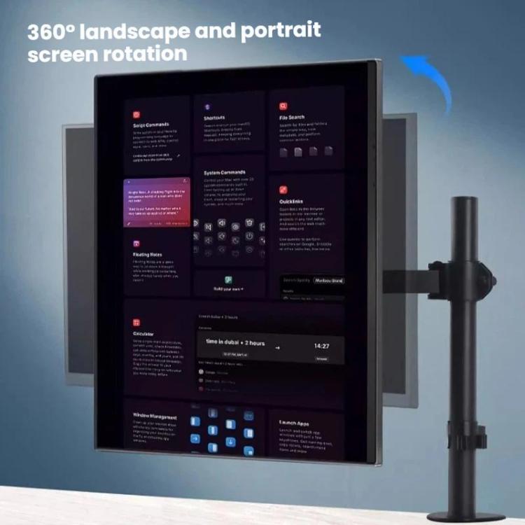 Desk Clamp Monitor Stand with Telescopic Arm, 40cm Height-Adjustable Pole Mount for Computer Screens, Pole Mount