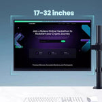Desk Clamp Monitor Stand with Telescopic Arm, 40cm Height-Adjustable Pole Mount for Computer Screens, Pole Mount