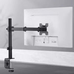 Desk Clamp Monitor Stand with Telescopic Arm, 40cm Height-Adjustable Pole Mount for Computer Screens, Pole Mount