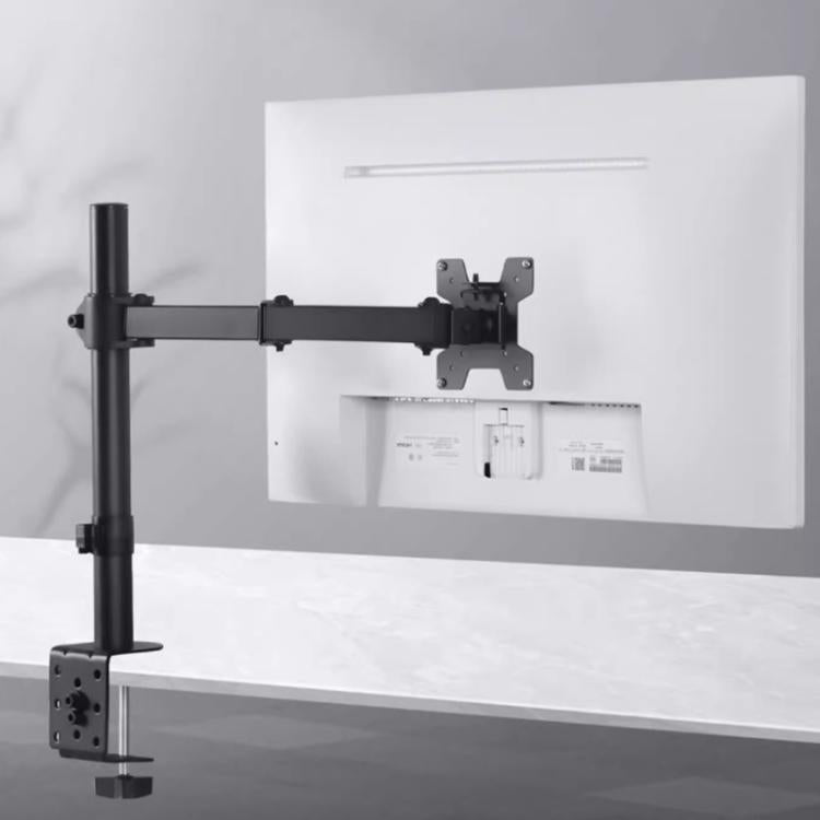 Desk Clamp Monitor Stand with Telescopic Arm, 40cm Height-Adjustable Pole Mount for Computer Screens, Pole Mount