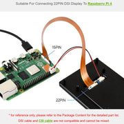 Cavo flessibile Waveshare FPC per Raspberry Pi 5 DSI da 22 pin a 15 pin per display DSI, 200mm, 300mm, 500mm