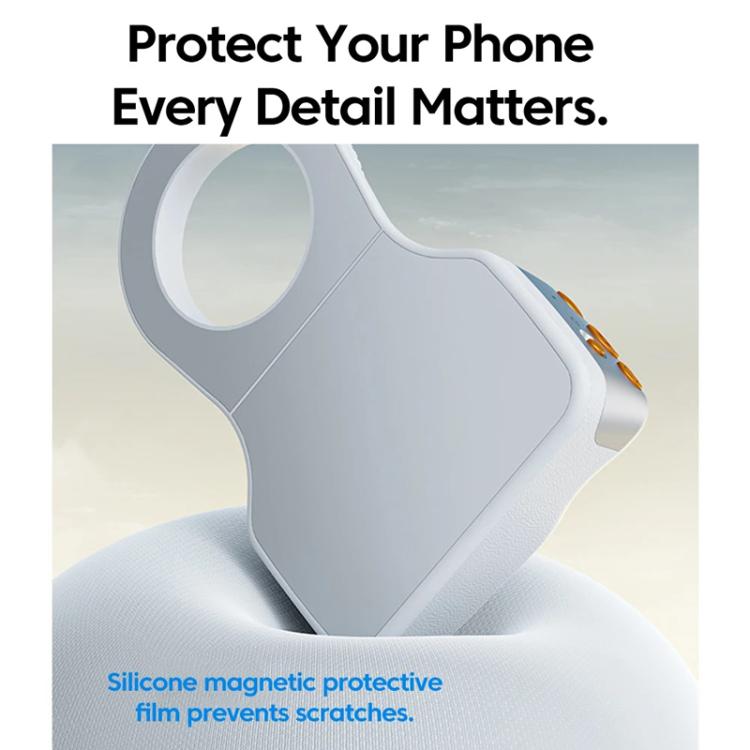 Supporto magnetico per fotocamera, telecomando wireless Bluetooth con zoom, stabilizzatore fotografico portatile., White Without Light