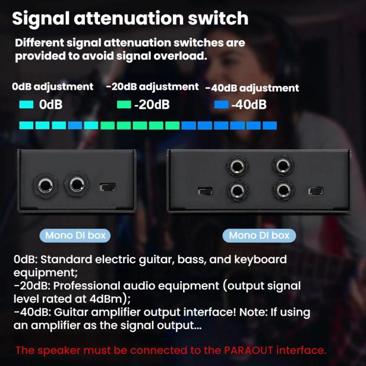 LEUS Passive Audio Isolator Impedance Shifter Effects, 1 Channel, 2 Channels