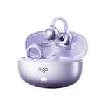 Auricolari wireless Bluetooth a conduzione ossea aigo CJ195, circumaurali con clip, ideali per lo sport e la corsa.