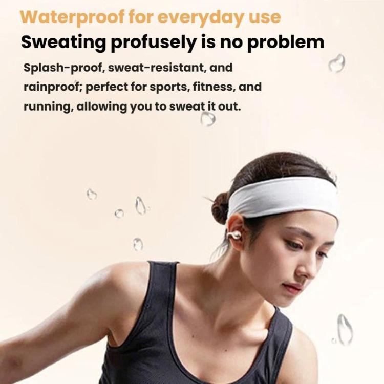 Auricolari wireless Bluetooth a conduzione ossea aigo CJ195, circumaurali con clip, ideali per lo sport e la corsa.
