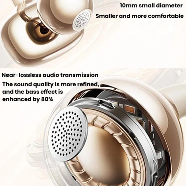 Auricolari wireless Bluetooth a conduzione ossea aigo CJ195, circumaurali con clip, ideali per lo sport e la corsa.