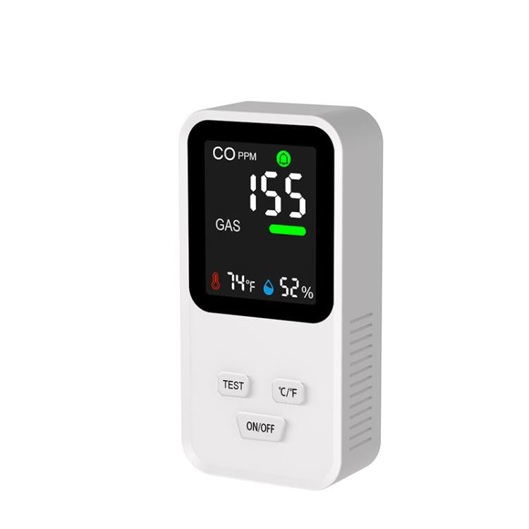 Rilevatore di gas 4 in 1 con spina, per monossido di carbonio, gas combustibili, temperatura e umidità, con elevata sensibilità e allarme. Spina USA., DM340  White, DM340 Black
