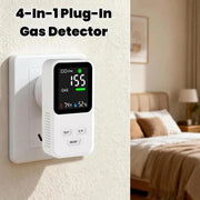 Rilevatore di gas 4 in 1 con spina, per monossido di carbonio, gas combustibili, temperatura e umidità, con elevata sensibilità e allarme. Spina USA., DM340  White, DM340 Black