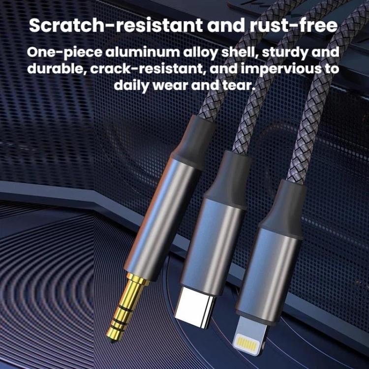 Adattatore per altoparlanti con cavo audio da 3,5 mm 3 in 1, 1.3m, 2m