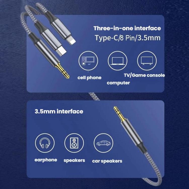 Adattatore per altoparlanti con cavo audio da 3,5 mm 3 in 1, 1.3m, 2m