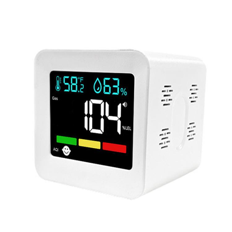 Monitor qualità aria 5 in 1 con allarme CO e gas combustibili