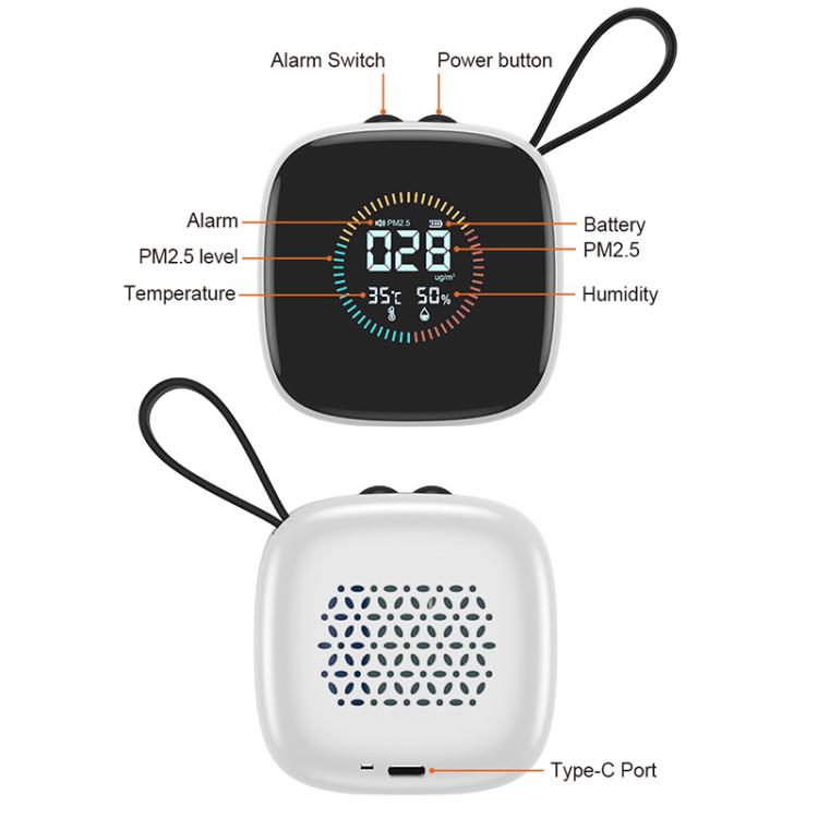 Mini rilevatore di PM2.5 con display LCD e batteria ricaricabile