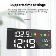 Misuratore di rumore intelligente Tuya 5 in 1 da parete con visualizzazione di temperatura, umidità e ora., BASIC-C, BASIC-F, Upgraded
