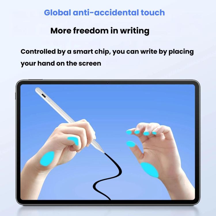 Per iPad 2018 o successivi Indicatore di alimentazione a tre LED Stilo capacitivo attivo anti-clic accidentale Sensibile all'inclinazione Sensibile alla pressione
