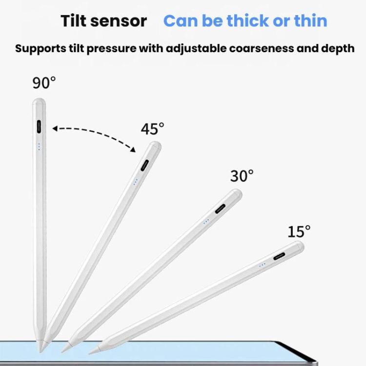 Per iPad 2018 o successivi Indicatore di alimentazione a tre LED Stilo capacitivo attivo anti-clic accidentale Sensibile all'inclinazione Sensibile alla pressione