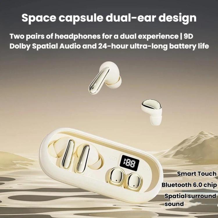 MD35 2 paia di auricolari in-ear con display digitale, riduzione del rumore, Bluetooth wireless, ideali per dormire.