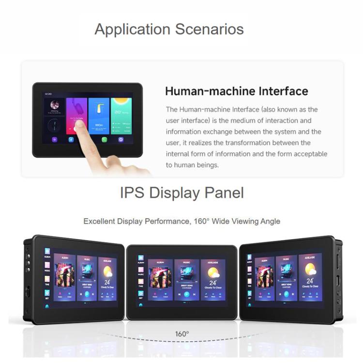 WAVESHARE RP2350 4.3inch Capacitive Touch Display Development Board, Without Case, With Plastic Case