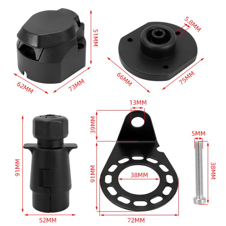 Kit connettori auto a 7 pin con pin in rame