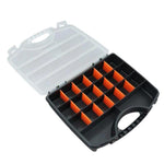 Cassetta degli attrezzi portatile in plastica con scomparti, contenitore per componenti metallici., Black