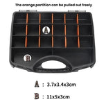 Cassetta degli attrezzi portatile in plastica con scomparti, contenitore per componenti metallici., Black