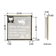 Scheda core modulo WAVESHARE ESP32-P4, basata sul design a doppio chip ESP32-P4 e ESP32-C6, 16MB, 32MB