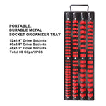 Porta bussole portatile con maniglia per attacchi da 1/4, 3/8 e 1/2 pollice.