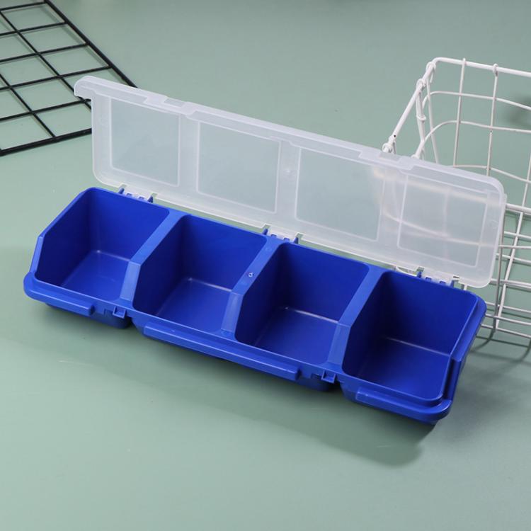 Scatola di stoccaggio per viti e componenti, con apertura obliqua, contenitore vario per accessori di ferramenta.