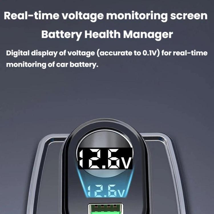 Accendisigari auto 120W con display tensione e cavo a molla