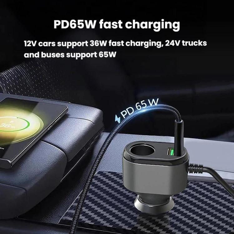 Accendisigari per auto con interruttori indipendenti e display