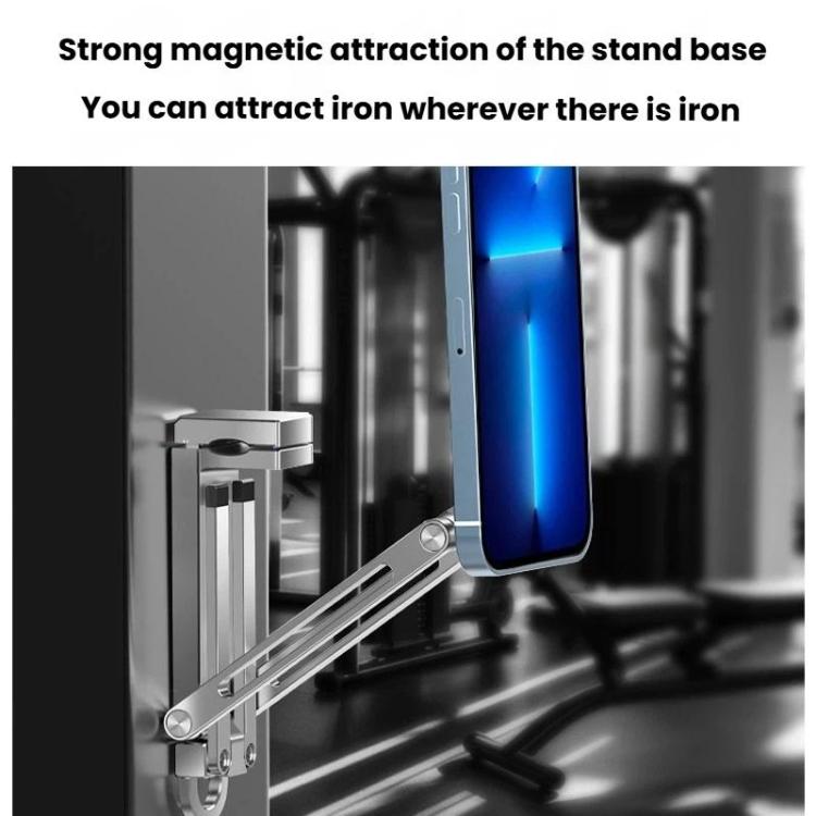 Supporto magnetico da tavolo ultra sottile e pieghevole per telefono, treppiede portatile per telefono