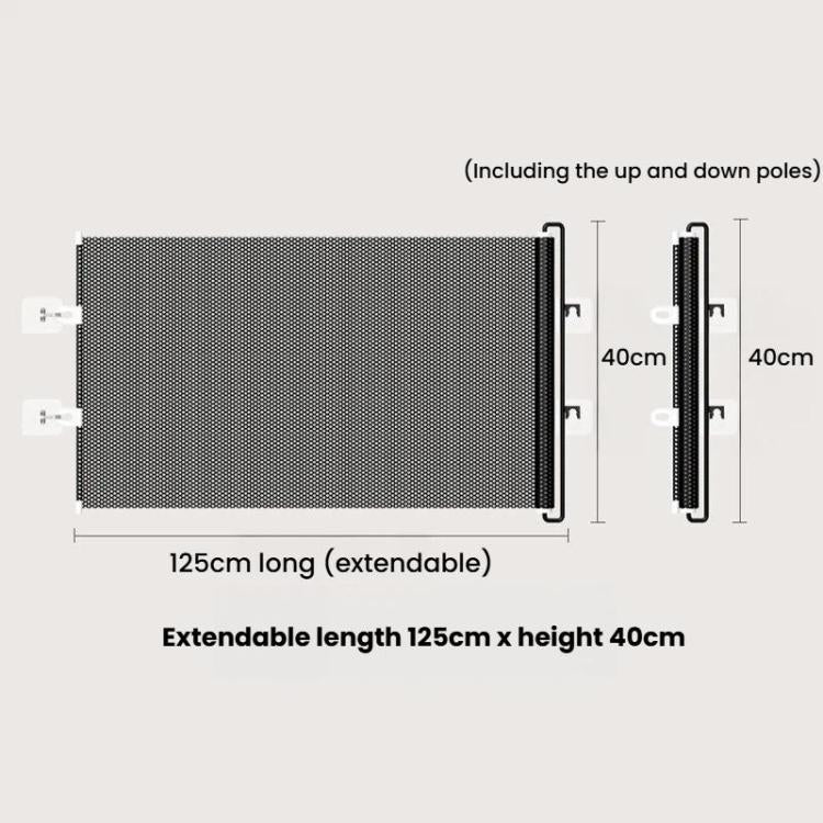 Cancello retrattile anti-salto per animali domestici, barriera anti-fuga per gatti, 40 x 125cm, 45 x 125cm, 50 x 125cm, 58 x 125cm, 68 x125cm, 75 x 140cm, 85 x 140cm