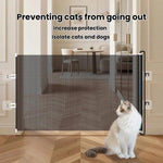 Cancello retrattile anti-salto per animali domestici, barriera anti-fuga per gatti, 40 x 125cm, 45 x 125cm, 50 x 125cm, 58 x 125cm, 68 x125cm, 75 x 140cm, 85 x 140cm
