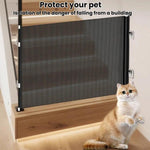 Cancello retrattile anti-salto per animali domestici, barriera anti-fuga per gatti, 40 x 125cm, 45 x 125cm, 50 x 125cm, 58 x 125cm, 68 x125cm, 75 x 140cm, 85 x 140cm
