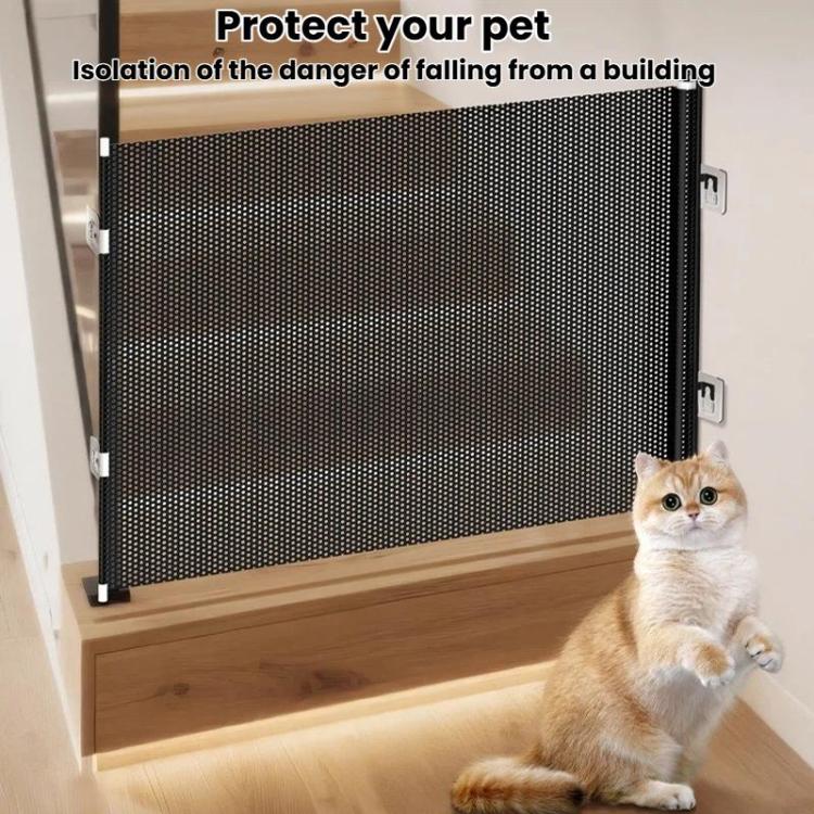 Cancello retrattile anti-salto per animali domestici, barriera anti-fuga per gatti, 40 x 125cm, 45 x 125cm, 50 x 125cm, 58 x 125cm, 68 x125cm, 75 x 140cm, 85 x 140cm
