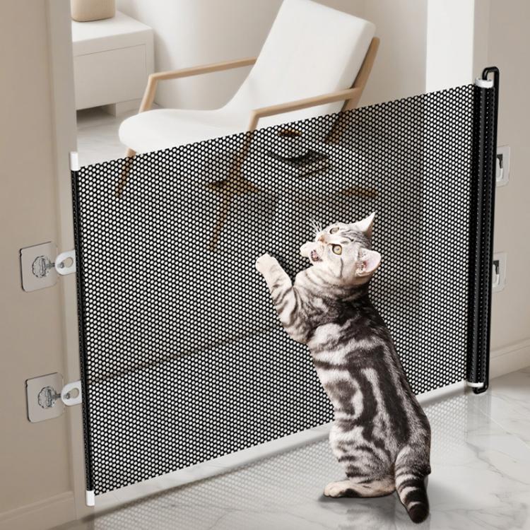 Cancello retrattile anti-salto per animali domestici, barriera anti-fuga per gatti, 40 x 125cm, 45 x 125cm, 50 x 125cm, 58 x 125cm, 68 x125cm, 75 x 140cm, 85 x 140cm