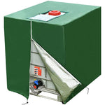 Telo di copertura in tessuto Oxford 210D per serbatoi IBC da 1000 litri, impermeabile, antipolvere e termoisolante, con cerniera e fibbie.