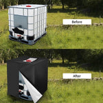 Telo di copertura in tessuto Oxford 210D per serbatoi IBC da 1000 litri, impermeabile, antipolvere e termoisolante, con cerniera e fibbie.