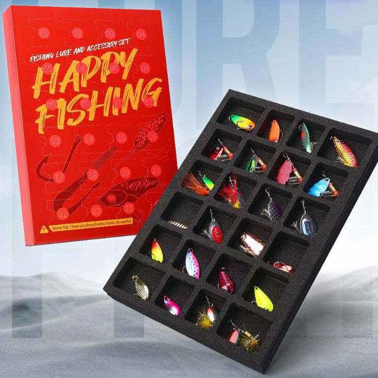 24 pezzi/scatola Esca artificiale con triplo amo e flashbait per la pesca