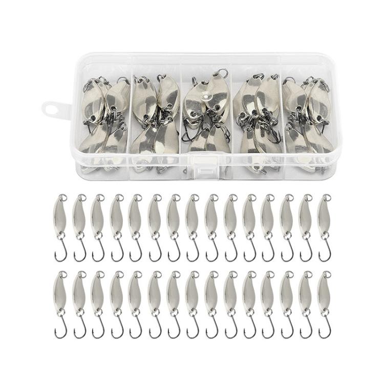 30 pezzi/scatola Esca rotante stagnata Attrezzatura da pesca Esca rigida Esca rotante biomimetica, Gold 2.5g, Gold 3.5g, Gold 5g, Silver 2.5g, Silver 3.5g, Silver 5g